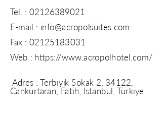 Glk Premier Acropol Suites iletiim bilgileri